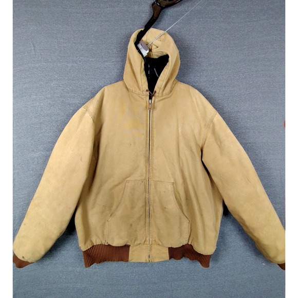 Carhartt Mens Jacket 2XL Tall Brown J01 Quilt Lined VTG USA Made Grunge Workwear - Picture 1 of 9